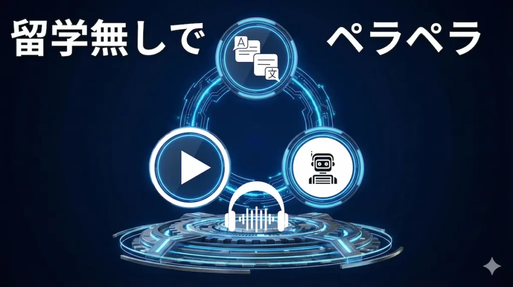 留学なしで英語がペラペラになるAI学習ルーティンのイメージ画像