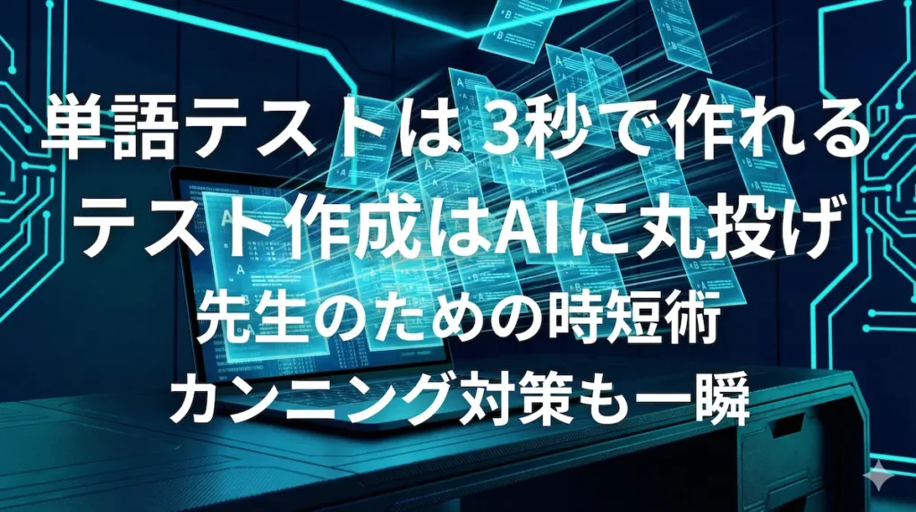 ChatGPTで英単語テストを瞬時に作成するイメージ画像