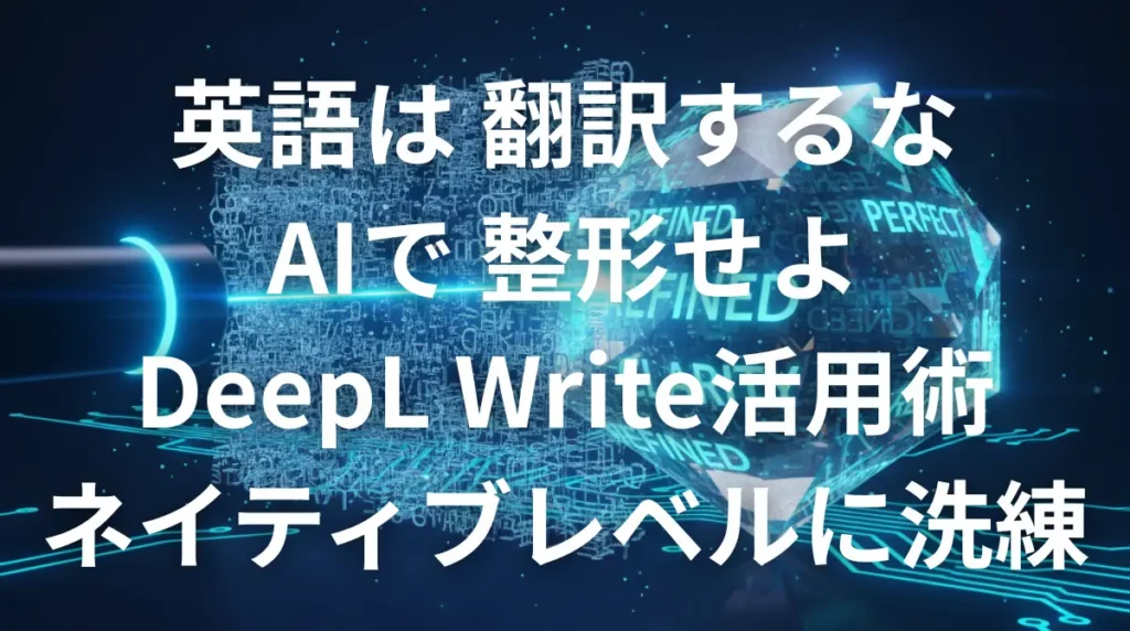 DeepL Writeを使って英語をネイティブレベルに推敲・整形するイメージ画像