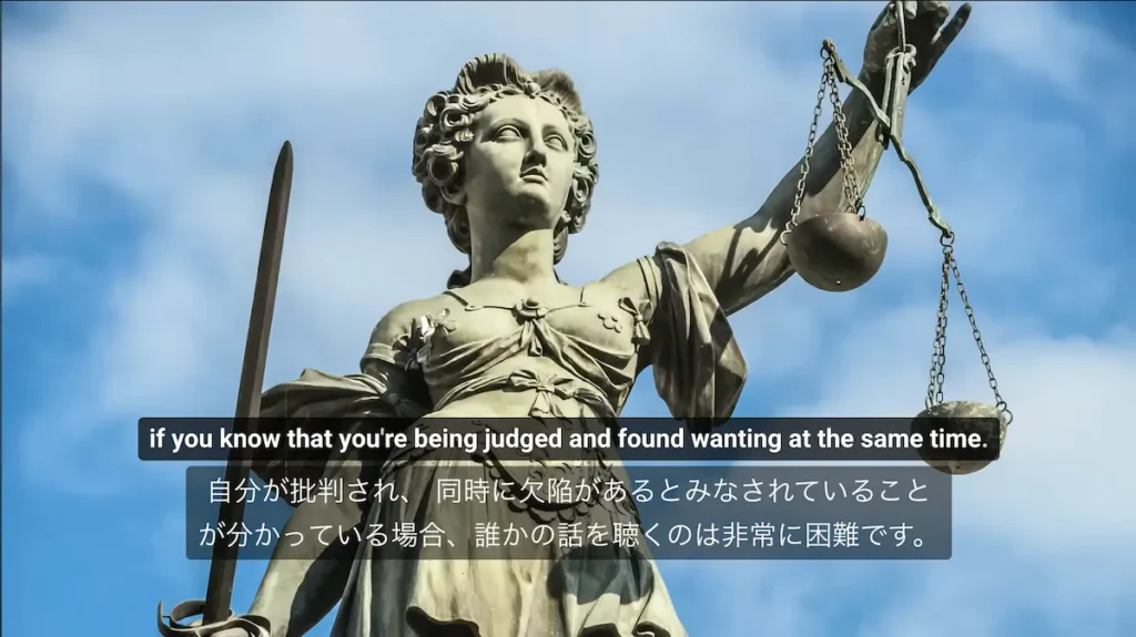 Language Reactorを使ってYouTubeに英語と日本語の字幕を同時表示している画面