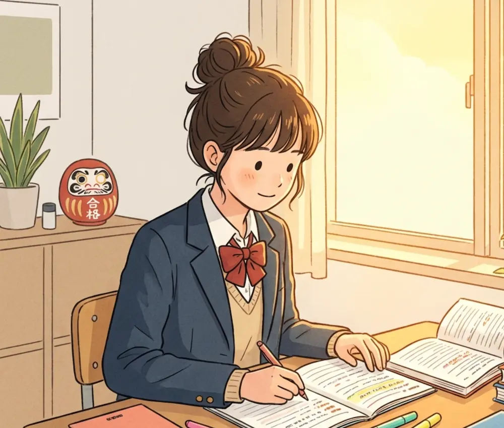 福岡大学医学部対策で文法問題集を解く受験生