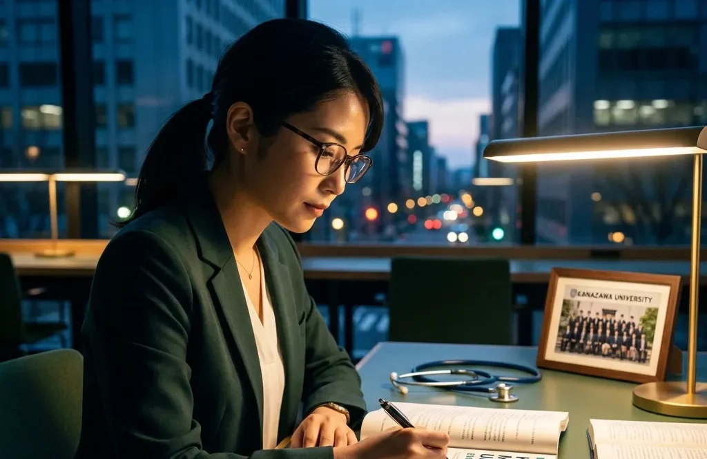 金沢医科大学英語入試60分の試験を示すタイマーと答案用紙