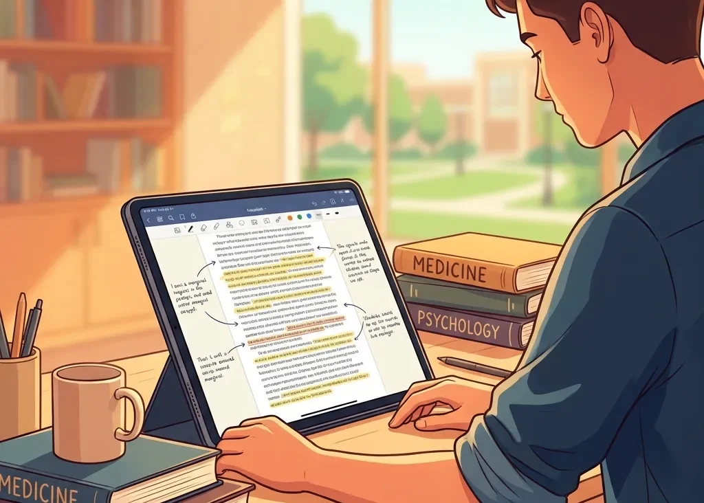 長文読解の練習をする医学部受験生