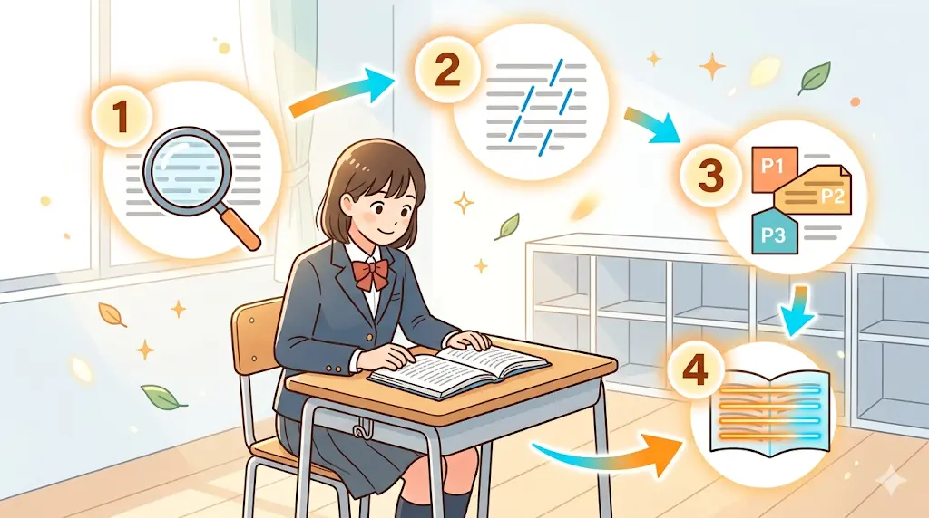 英語長文 読解法 4ステップ