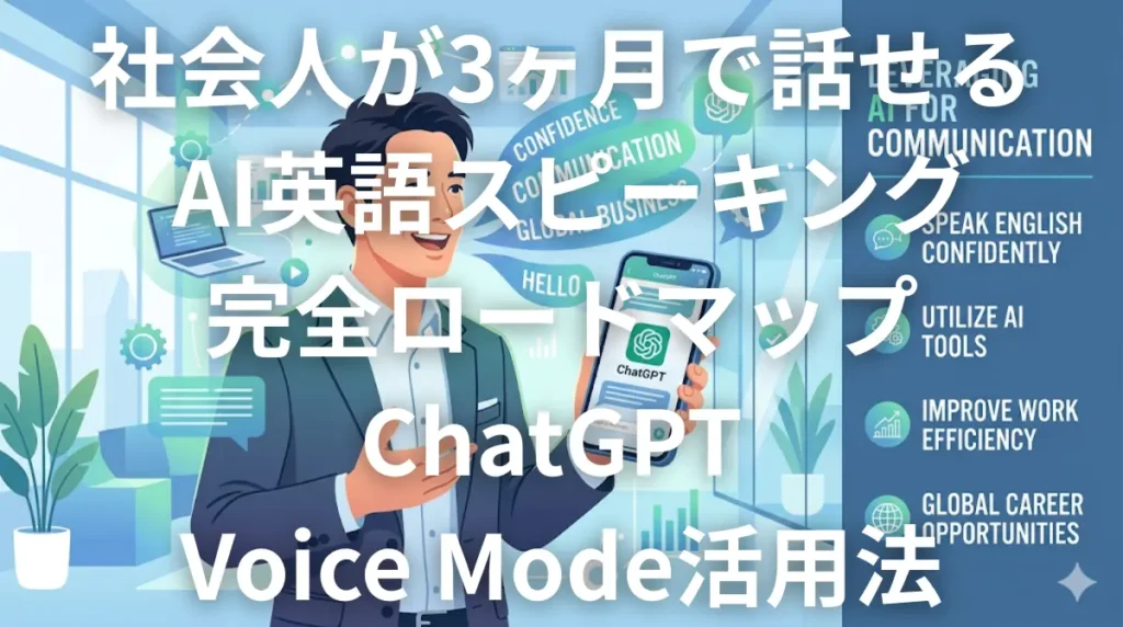 AI英語スピーキング練習をする社会人のイメージ