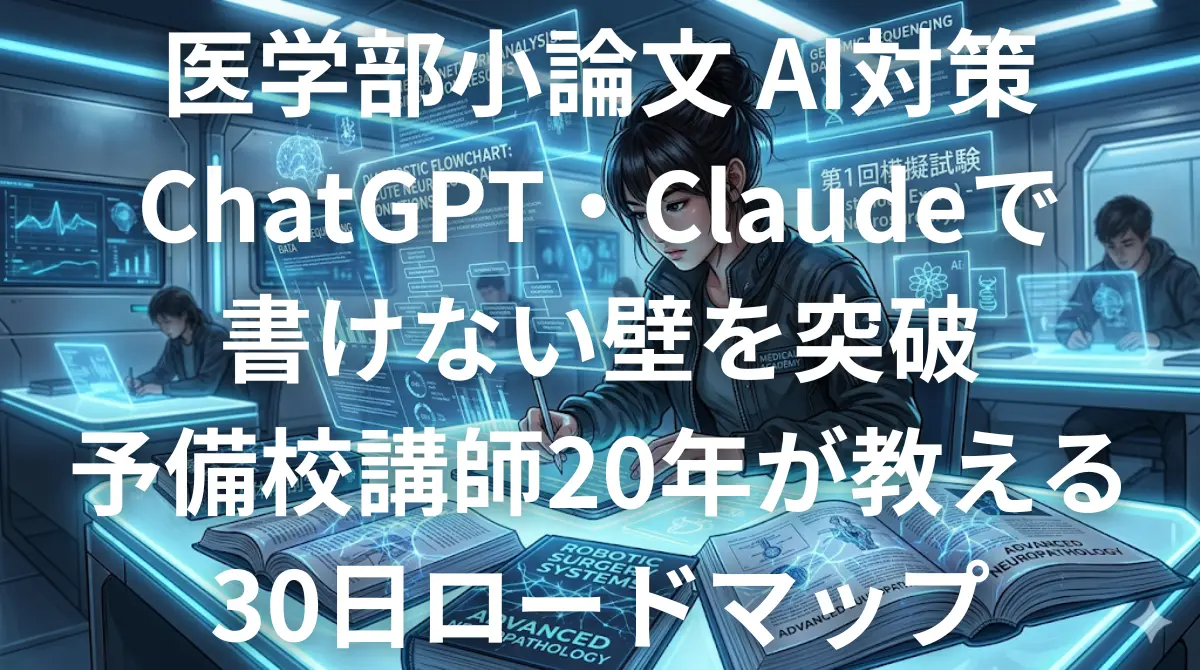 医学部小論文AI対策完全ガイド - ChatGPT・Claudeで書けない壁を突破