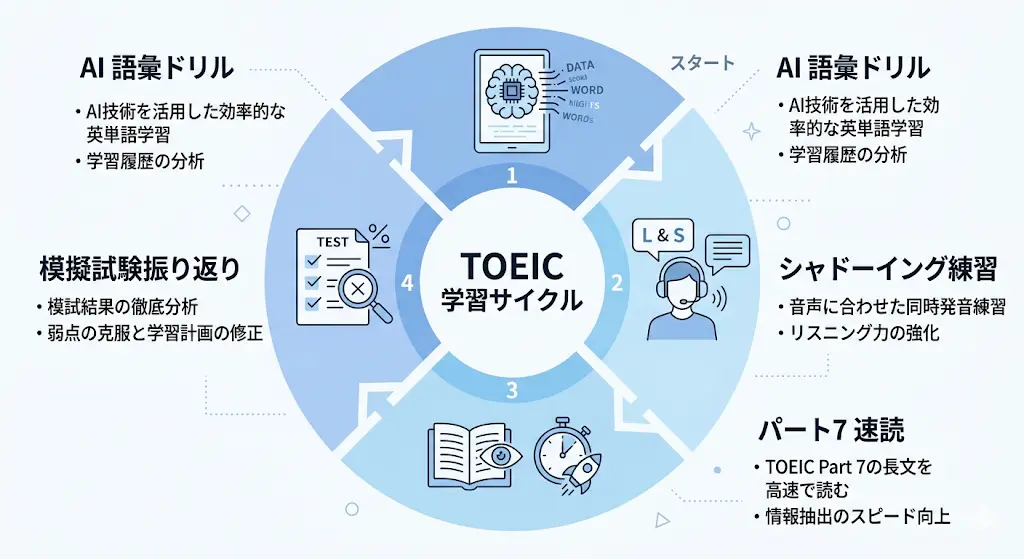 TOEIC AI学習サイクル図