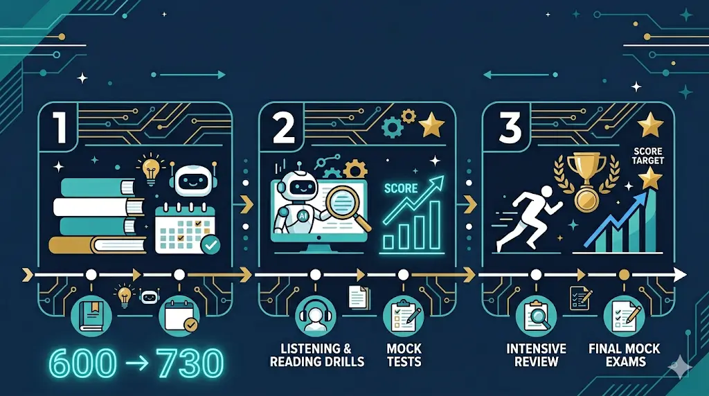 TOEIC 3ヶ月学習ロードマップ スコア別プラン