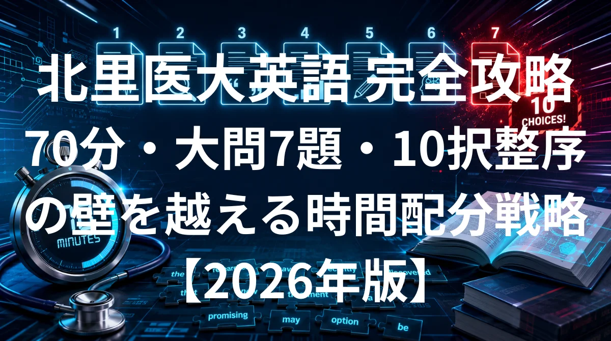 北里大学医学部英語 傾向と対策 70分大問7題完全攻略ガイド2026年版