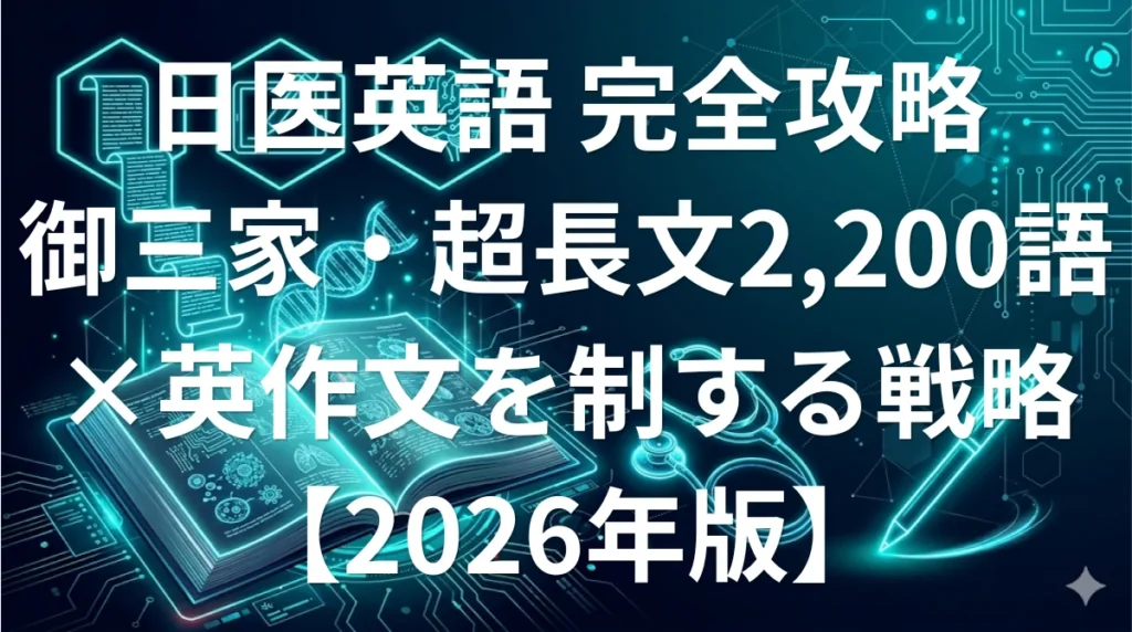 日本医科大学医学部英語 2026年度傾向と対策 約2,200語の超長文・記述・自由英作文 完全攻略ガイド