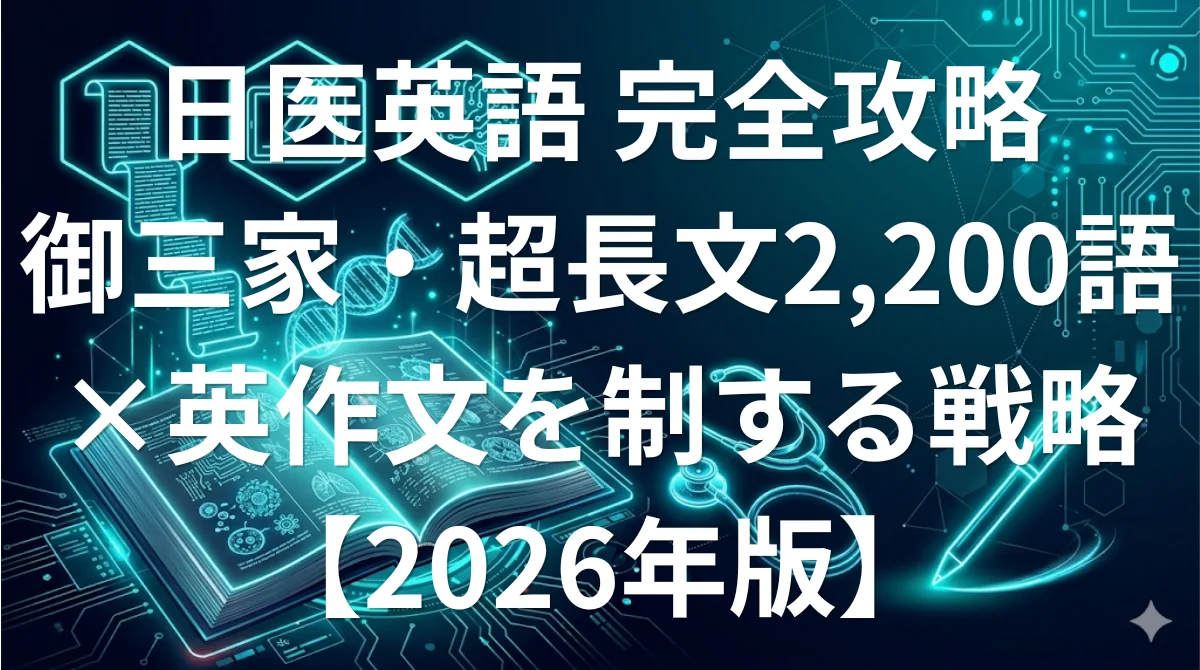 日本医科大学医学部英語 2026年度傾向と対策 約2,200語の超長文・記述・自由英作文 完全攻略ガイド