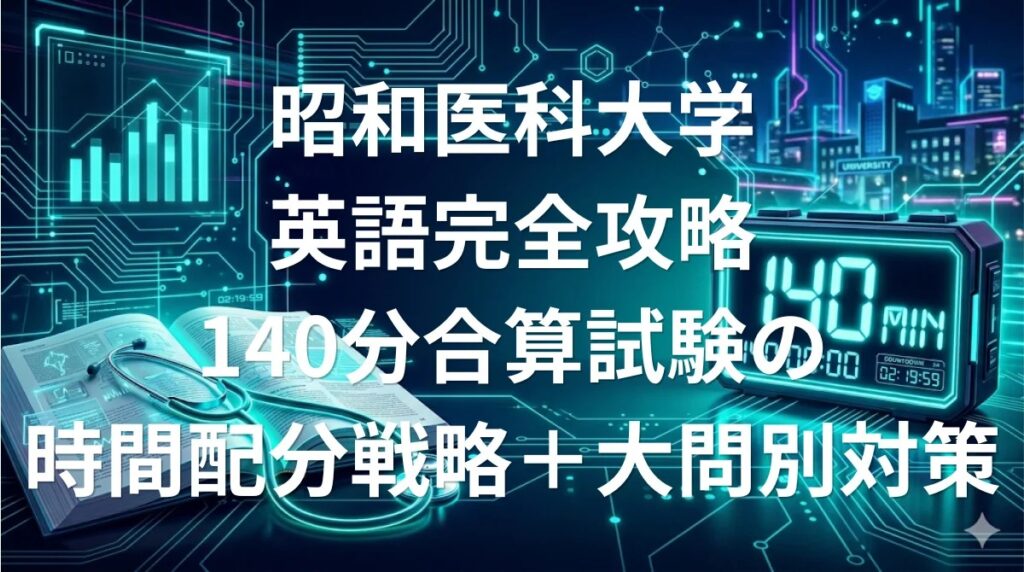 昭和医科大学 医学部英語 傾向と対策 140分攻略ガイド