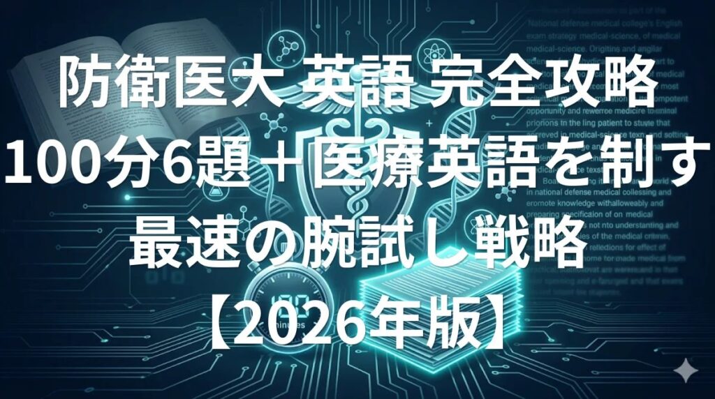 防衛医科大学校 医学科 英語の傾向と対策 - 100分6題と医療英語を制す完全攻略法2026年版