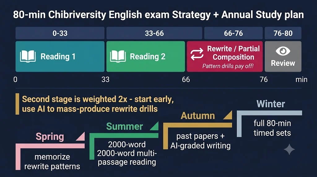 千葉大学医学部 英語の学習ロードマップ - 80分時間配分と年間計画