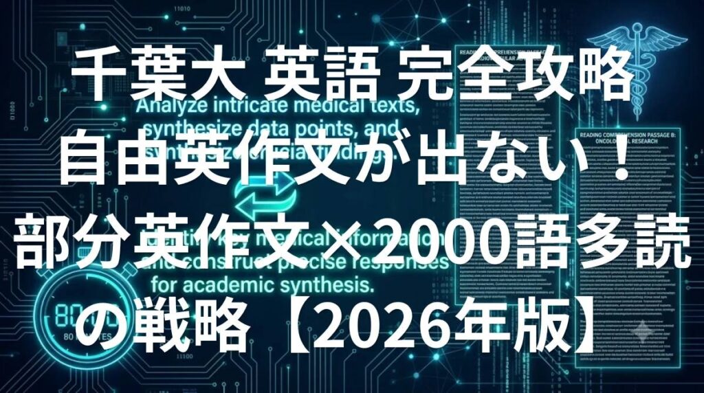 千葉大学医学部 英語の傾向と対策 - 部分英作文と2000語多読を制す国公立攻略法2026年版