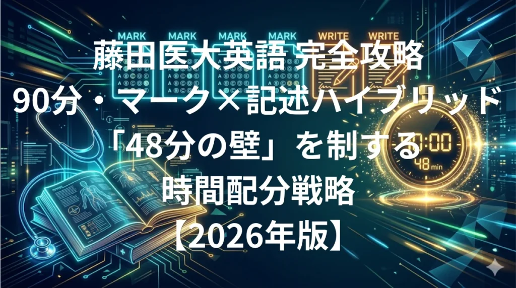 藤田医科大学医学部英語 傾向と対策 90分マーク記述ハイブリッド完全攻略ガイド2026年版