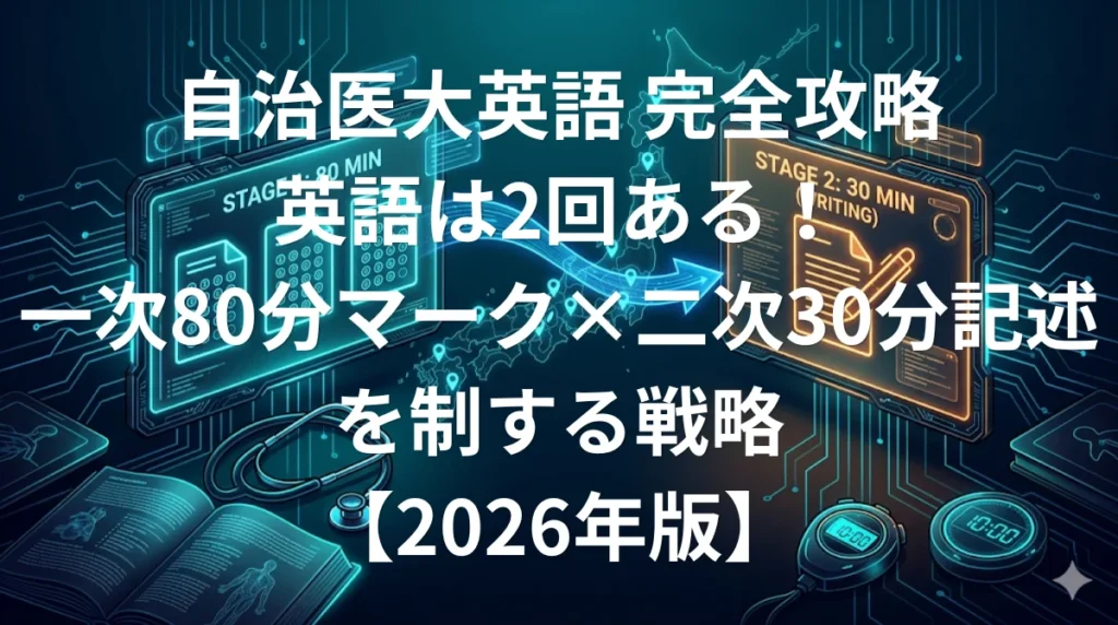 自治医科大学医学部英語 傾向と対策 一次マーク二次記述2段階試験完全攻略ガイド2026年版