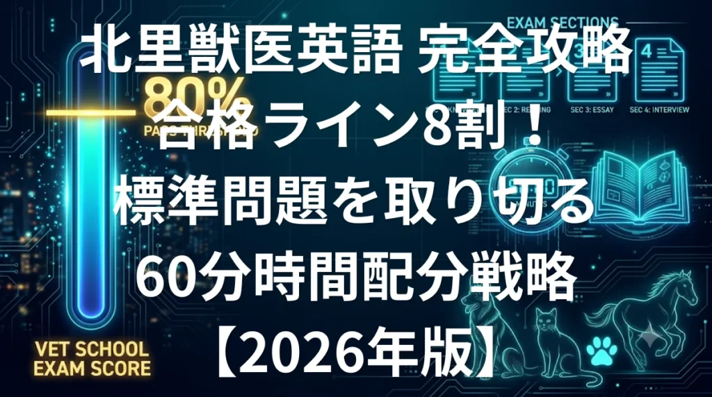 北里大学獣医学部獣医学科英語 傾向と対策 60分大問4題完全攻略ガイド2026年版