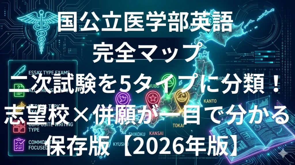 国公立医学部英語 大学別傾向と対策 タイプ別完全マップ2026年版