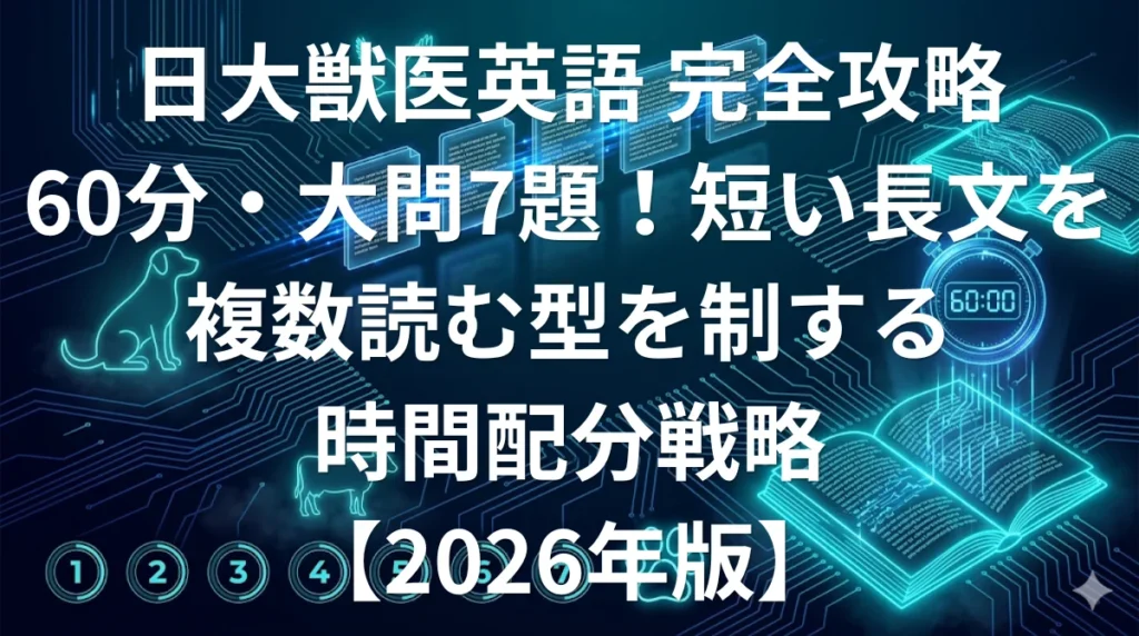 日本大学生物資源科学部獣医学科英語 傾向と対策 60分大問7題完全攻略ガイド2026年版