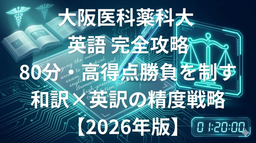 大阪医科薬科大学医学部 英語の傾向と対策 - 80分高得点勝負を制する完全攻略法2026年版