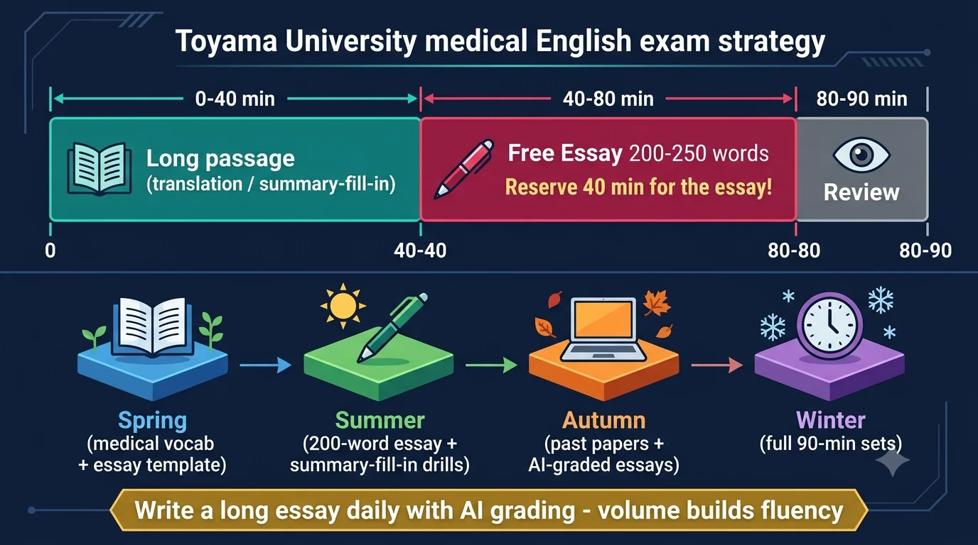 富山大学医学部 英語の学習ロードマップ - 90分時間配分と年間計画