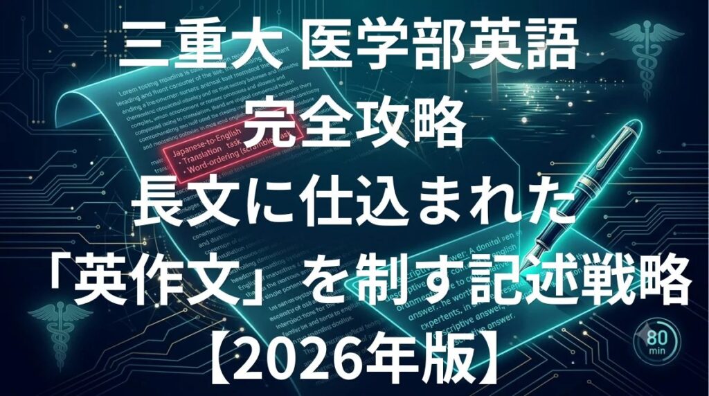 三重大学医学部 英語の傾向と対策 - 長文中の英作文を制する記述戦略2026年版