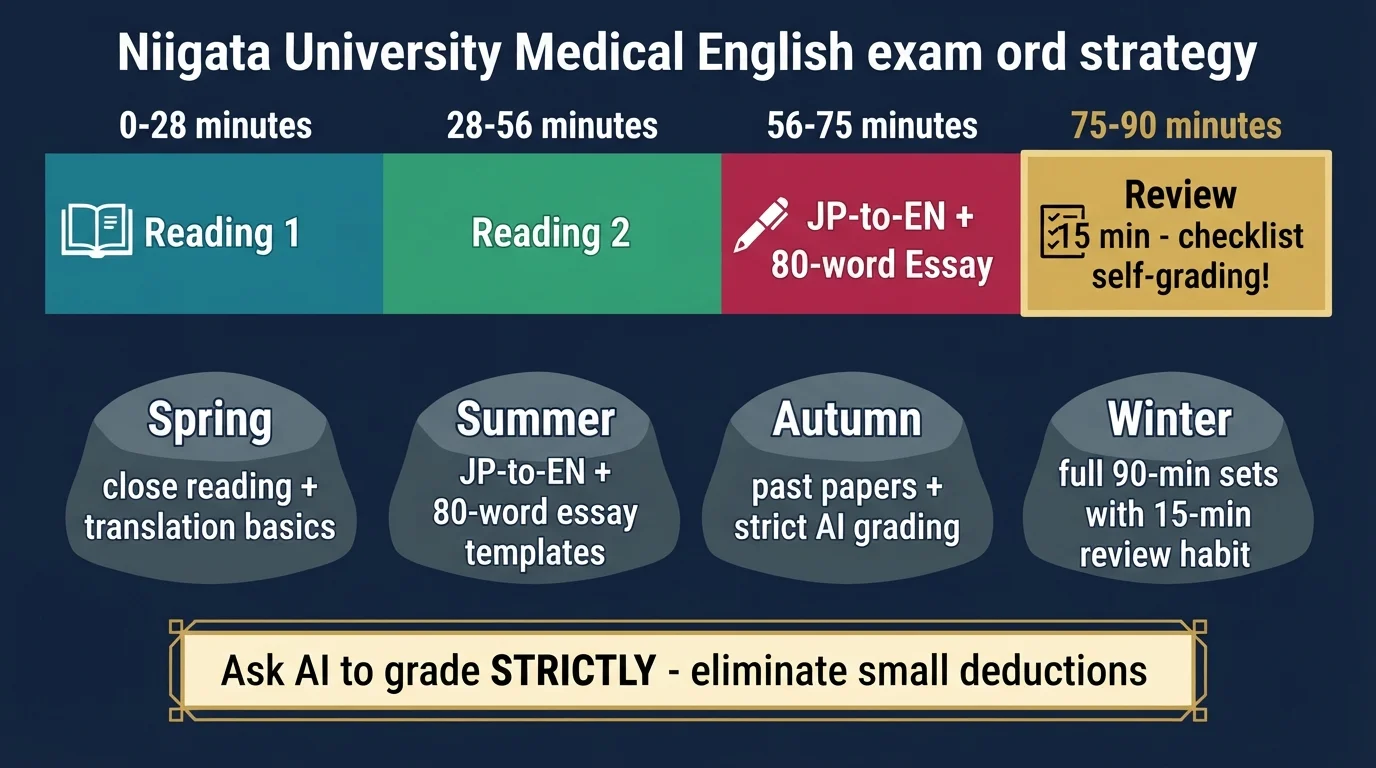 新潟大学医学部 英語の学習ロードマップ - 90分時間配分と年間計画