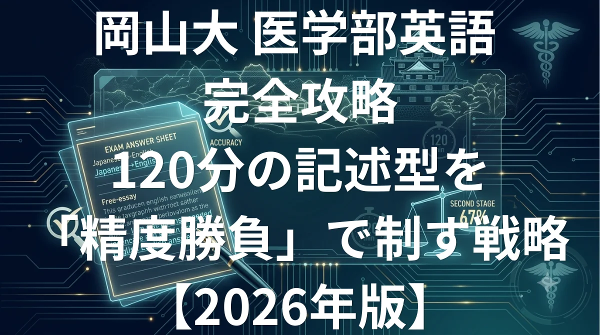 岡山大学医学部 英語の傾向と対策 - 120分の記述型を精度勝負で制す国公立攻略法2026年版