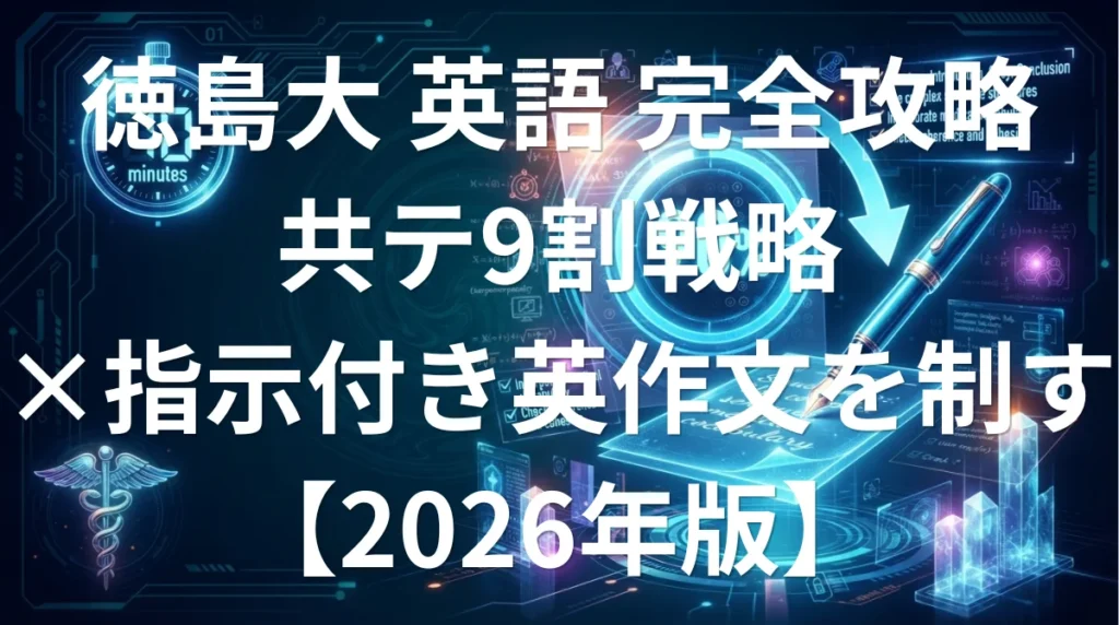 徳島大学医学部 英語の傾向と対策 - 共通テスト重視型と指示付き英作文を制す国公立攻略法2026年版
