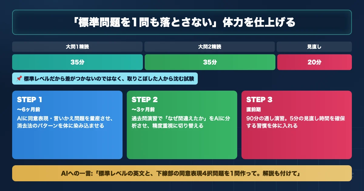 山形大学医学部 英語対策のAI活用ロードマップを示す図解