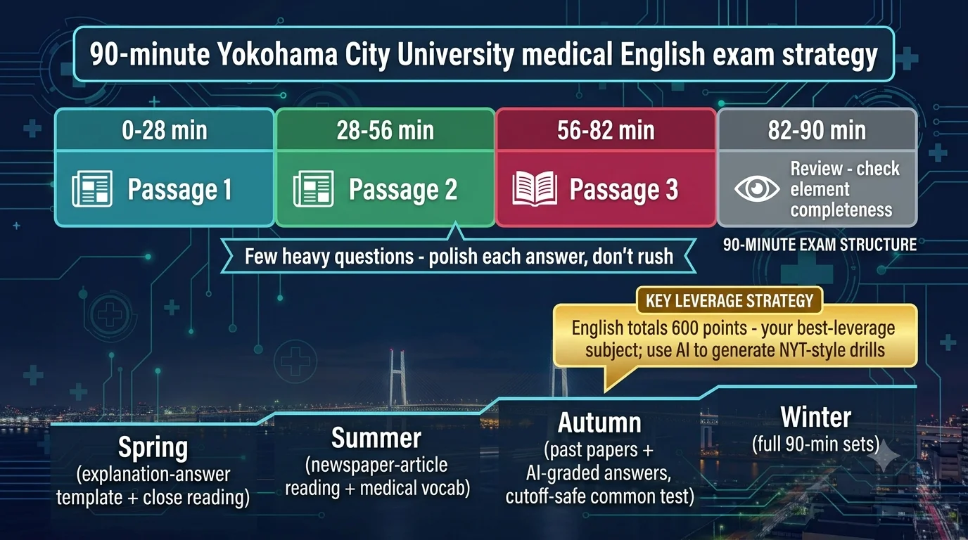 横浜市立大学医学部 英語の学習ロードマップ - 90分時間配分と年間計画