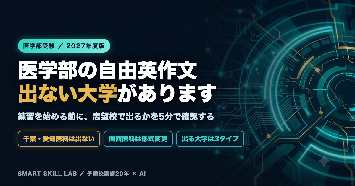 医学部英語の自由英作文 - 出る大学と出ない大学、意見論述型グラフ型和文英訳型の3タイプ判別