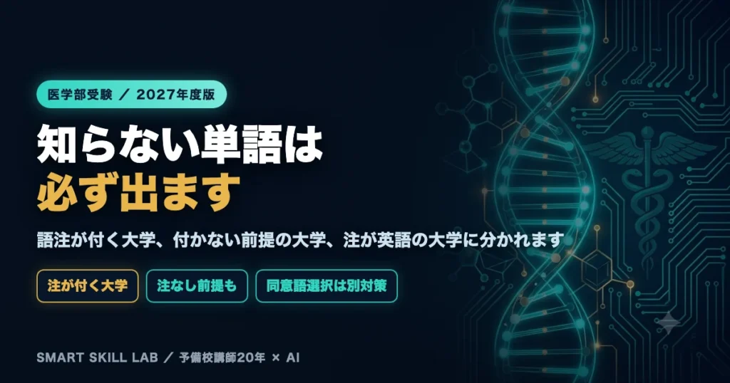 医学部英語の未知語処理 - 語注が付く大学と付かない前提の大学、文脈から推測する4手順