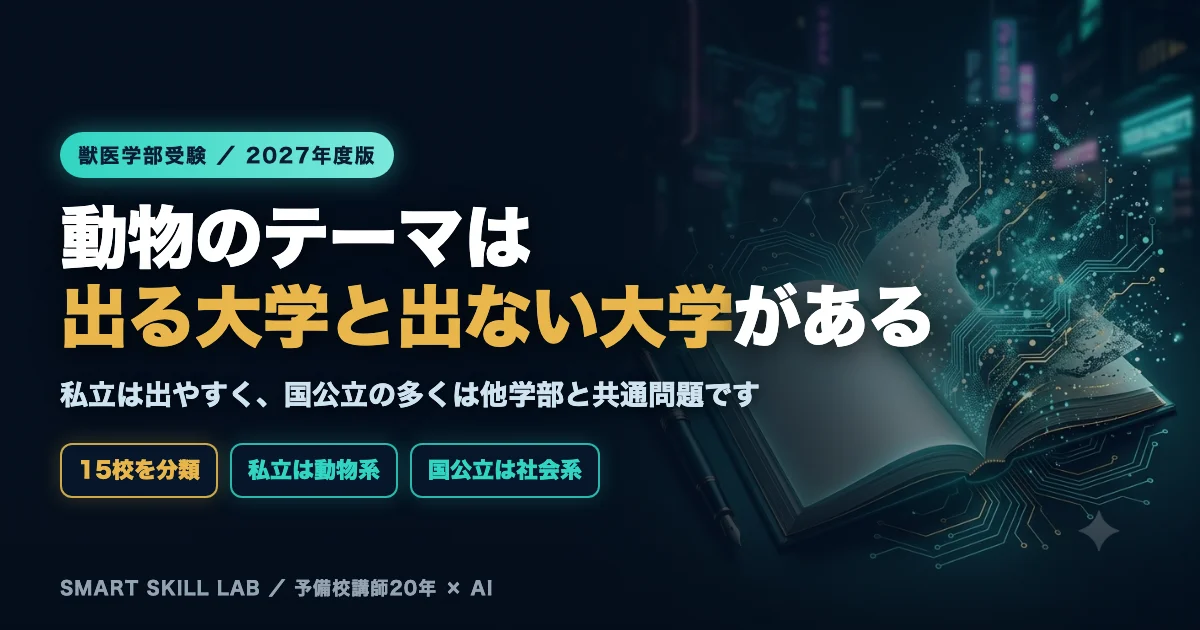獣医学部英語で動物のテーマが出る大学と出ない大学の分類