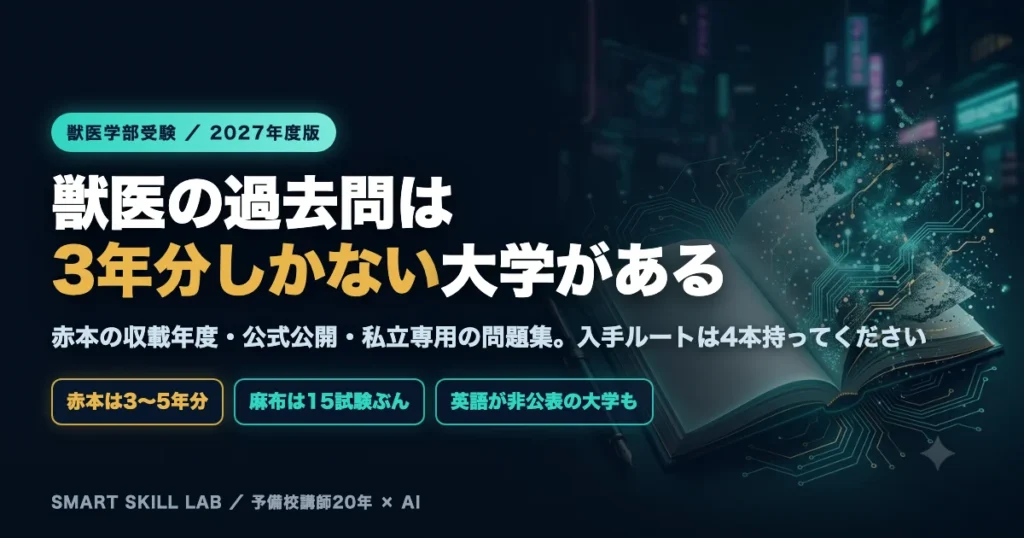 獣医学部英語の過去問対策 - 赤本の収載年度と入手ルート4本を整理した2027年度版ガイド