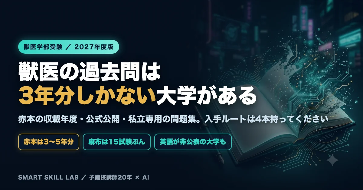 獣医学部英語の過去問対策 - 赤本の収載年度と入手ルート4本を整理した2027年度版ガイド